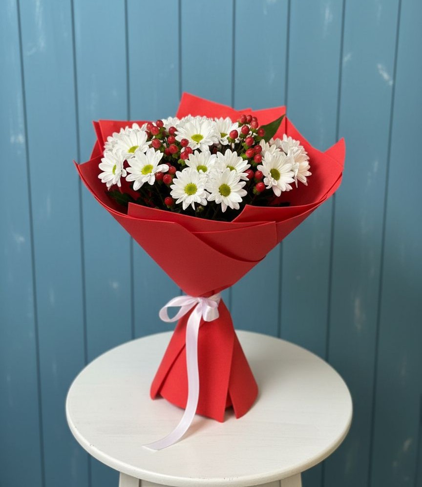 Букет цветов из: Хризантемы в Преображение