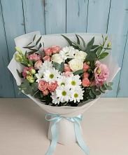 Букет цветов из:  Розы, Лизиантусы и Хризантемы #REPLACE_PRED# Преображение