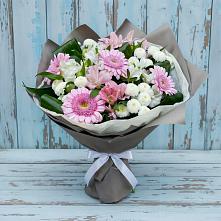 Букет цветов из:  Герберы, Альстромерии и Хризантемы в Преображение