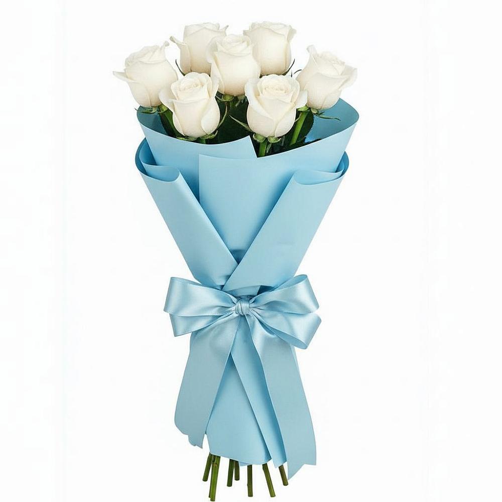 Букет 7 белых роз Проуд в Преображение