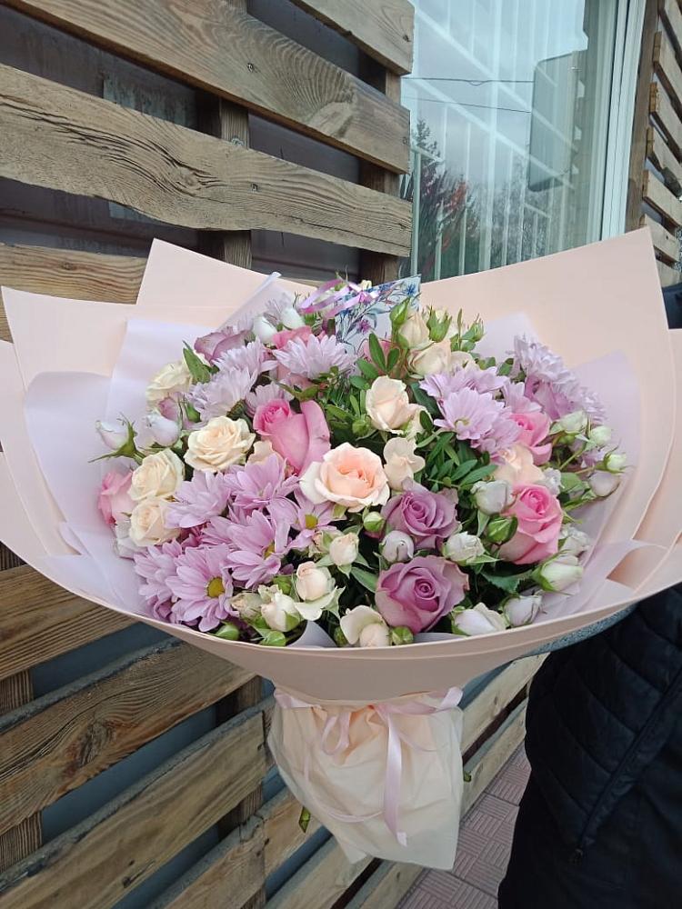 Букет цветов из: Розы и Хризантемы в Преображение