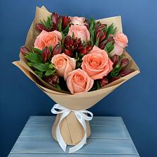 Букет цветов из:  Розы и Альстромерии в Преображение