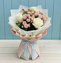 Букет цветов из:  Розы в Преображение