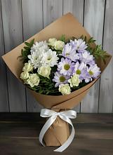 Букет цветов из:  Хризантемы и Розы в Преображение