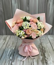 Букет цветов из:  Гвоздики, Розы и Хризантемы в Преображение