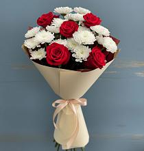 Букет цветов из:  Розы и Хризантемы в Преображение