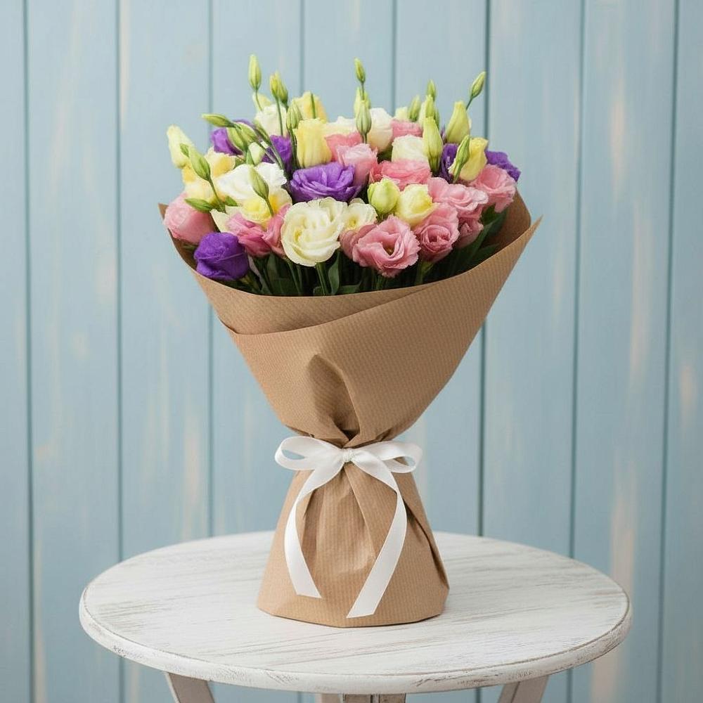 Букет цветов из: Лизиантусы в Преображение