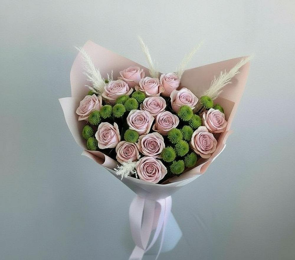 Букет цветов из: Розы и Хризантемы в Преображение