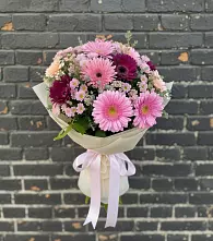 Букет цветов из:  Герберы и Хризантемы в Преображение