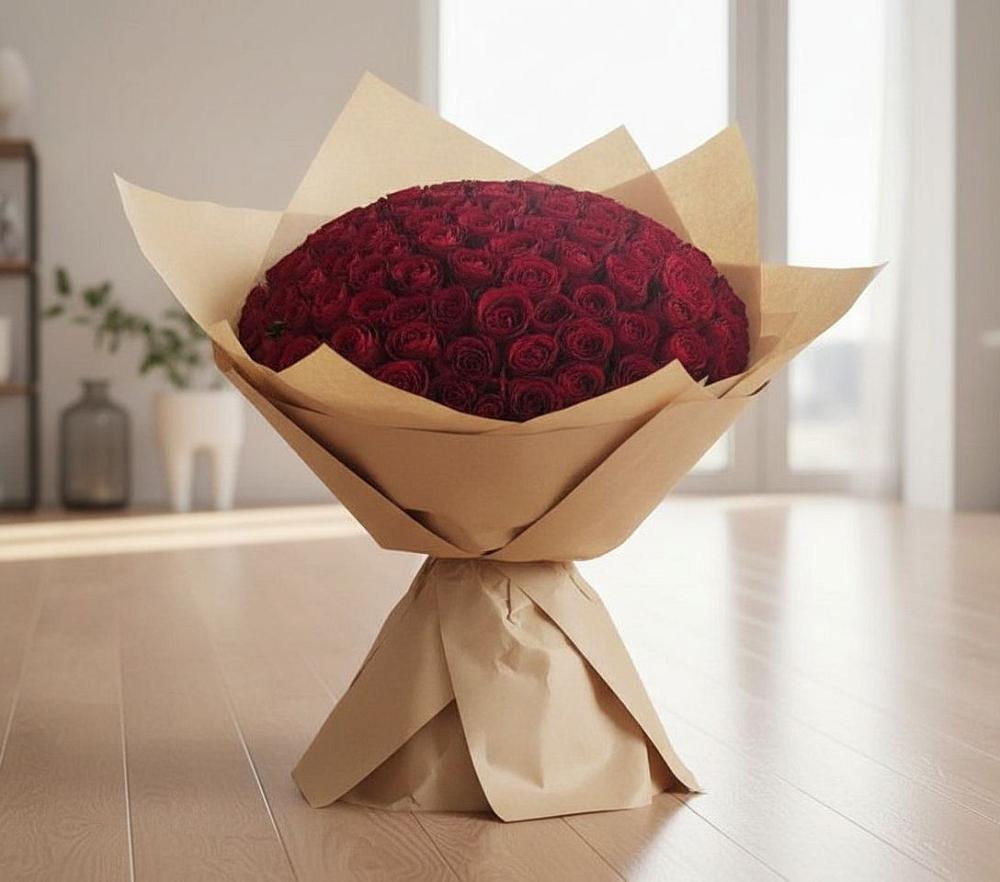 Букет 101 Красная роза в Преображение